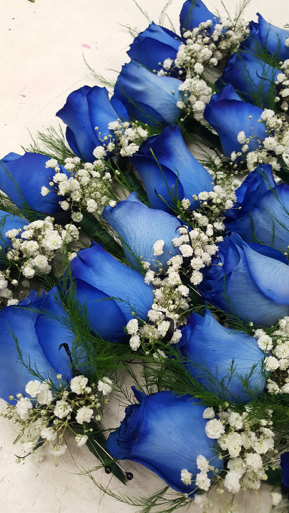 single blue rose Boutonniere