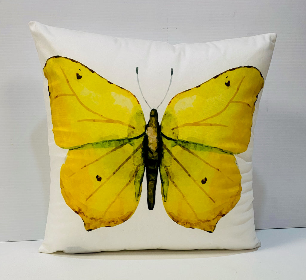 Yellow Butterfly Pillow